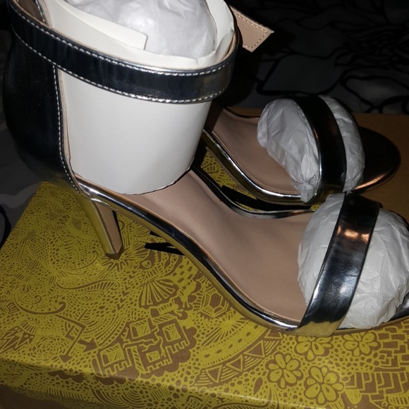 Silver Ankle Strap Heels - Picture 7 of 7